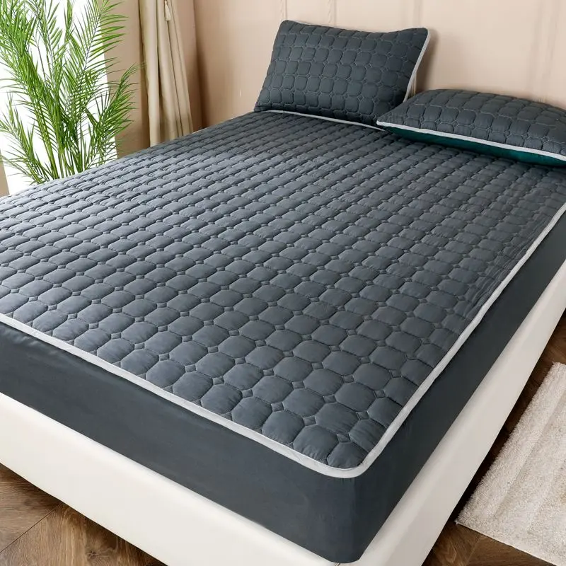 Antibacterial Quilted Fitted Sheet Thickening Bedspread Non-Slip Fixed Mattress Cover Cover Simmons Protective Cover Dust-Proof All-Inclusive Cover