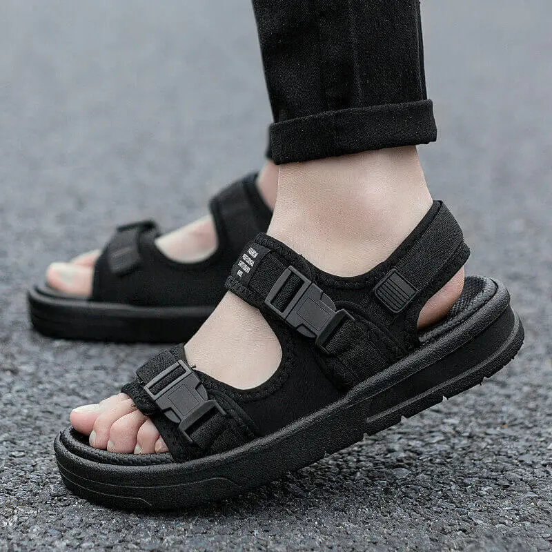 Sandal Lelaki, Koleksi Musim Panas Baru 2025, Gaya Korea, Sesuai untuk Sukan dan Pelajar, Boleh Dipakai di Luar, Selipar Pantai Luaran, Kasut Kasual