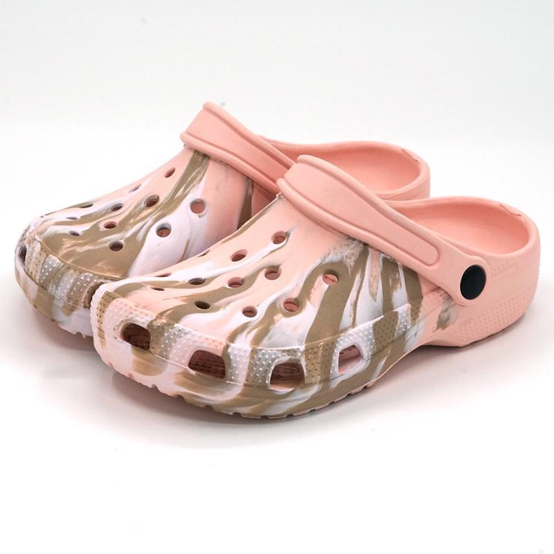 Product Introduction of Tie dye  Neutral slippers sandals summer beach shoes wrapped toe breathable Outdoor shoes for men and women 2