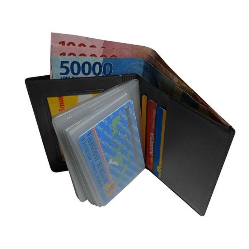 Product Introduction of Dompet Kartu 18 in 1 Card Holder + slot uang kulit sintetis dompet kartu kredit Hitam kulitasli pu leather minimalis dom pet wallet cowok visual 19