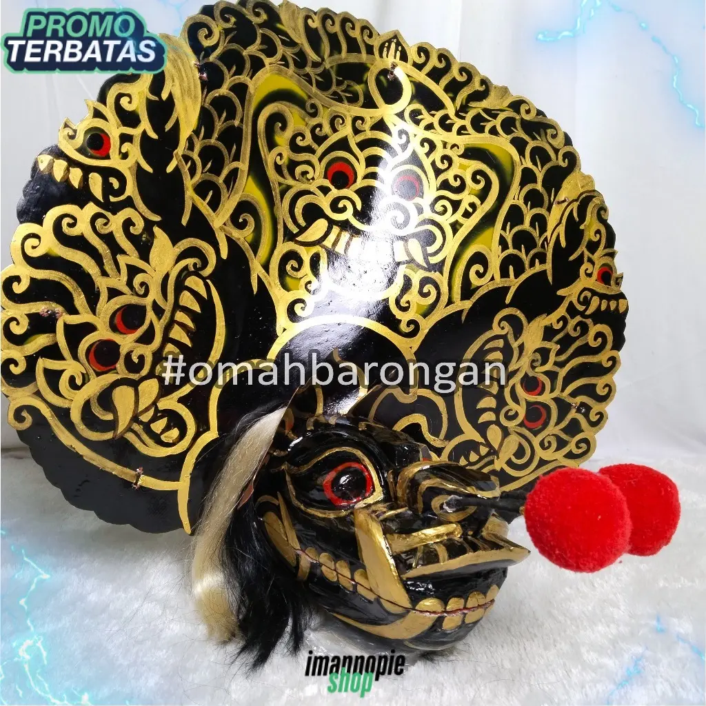 Barongan Jaliteng Full Kayu Jliteng Ukuran 15an Free Sungut[IMNP]