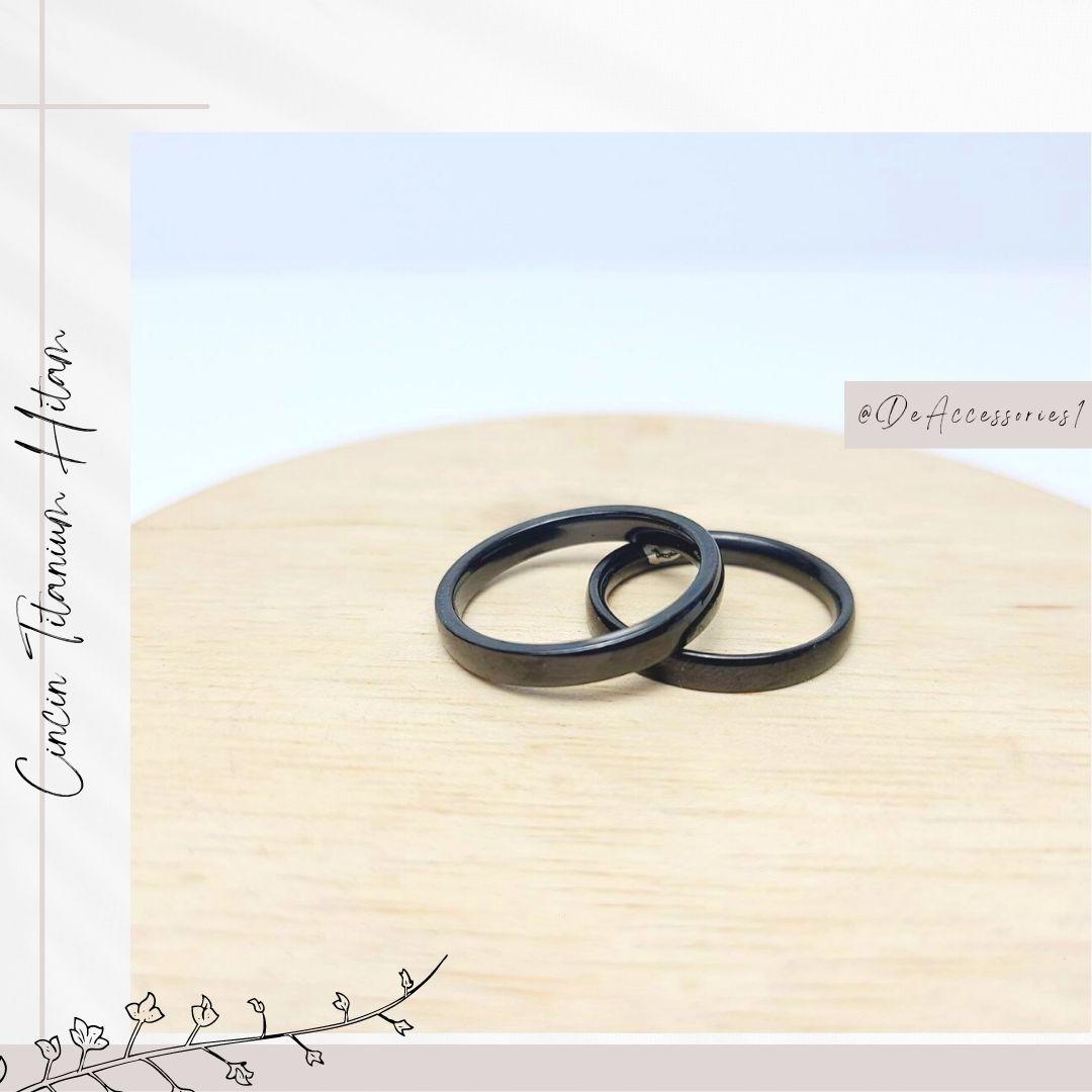 Cincin Titanium Hitam / Cincin Titanium Hitam Polos stainless aksesoris Jewellery Rings