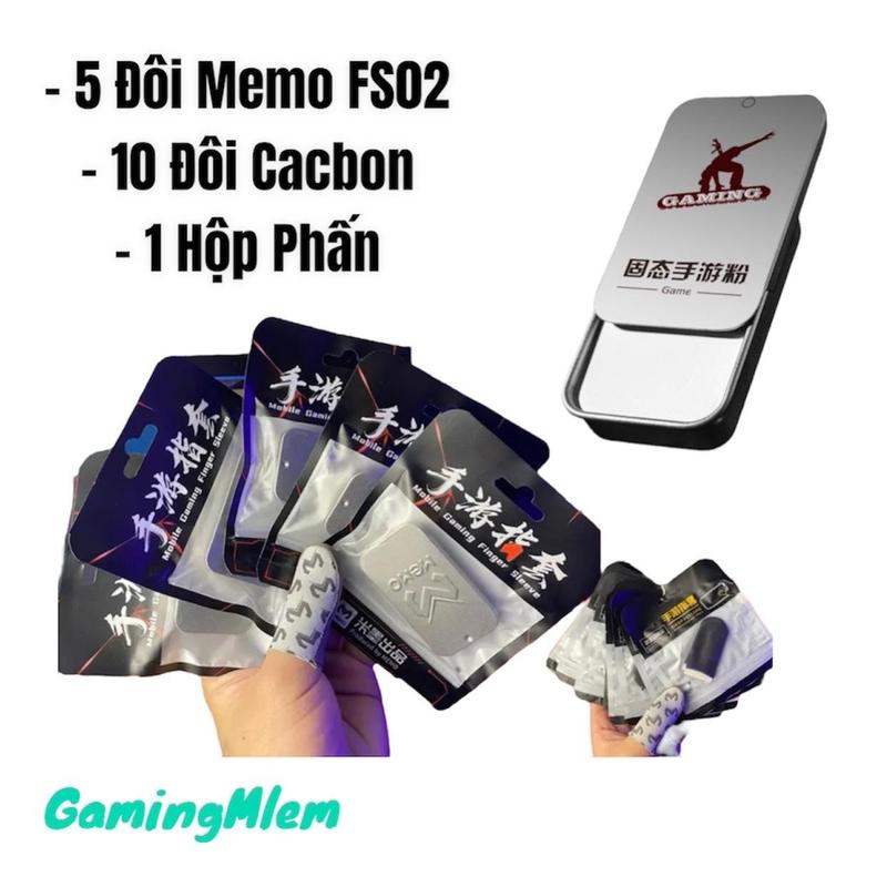 Combo 5 Đôi Bao Tay Chơi Game Memo FS02 kèm 10 Đôi Cacbon và 1 Hộp Phấn Chơi Game Giá Cực Hạt Dẻ baotay