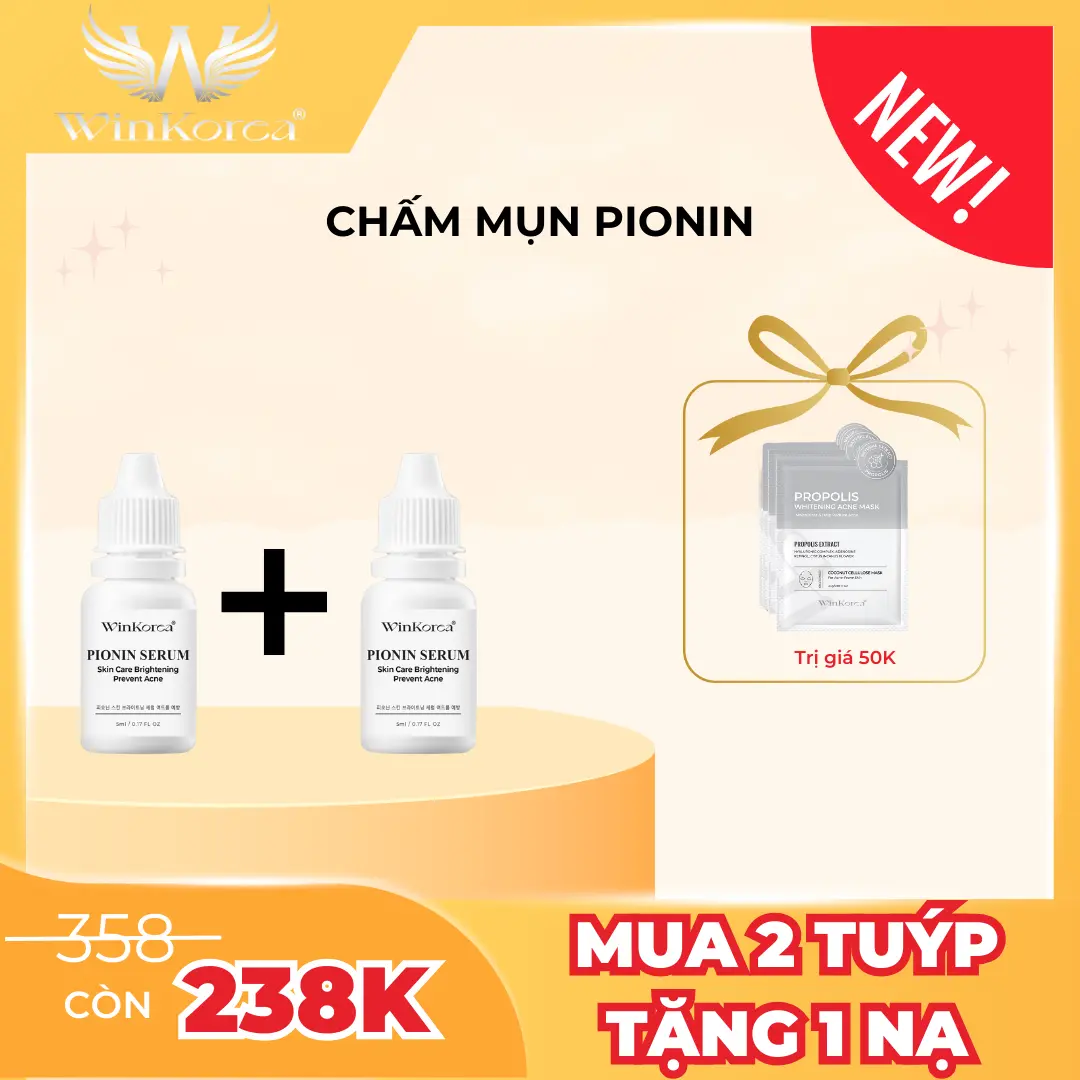 [Mua 2 Tặng 1 Nạ] Chấm Mụn PIONIN Serum Skin Care Prevent Acne WinKorea 5ml - Hỗ Trợ Mờ Thâm Mụn, Thu Nhỏ Lổ Chân Lông, Giảm Mụn Cho Da Mụn Skincare Nữ Chăm Sóc Da Làm Đẹp Da Women