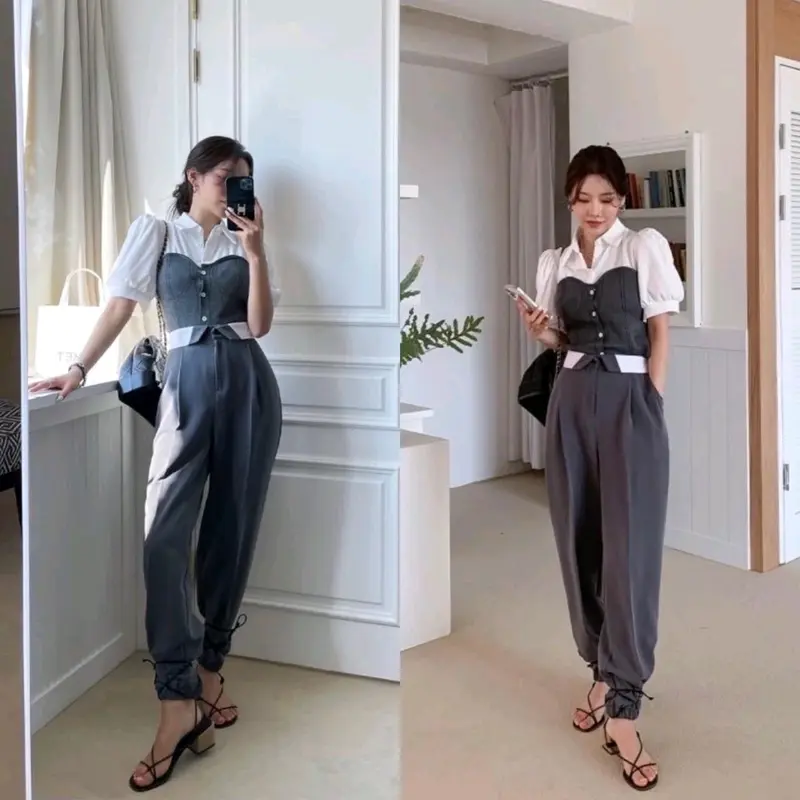 INSEN - DAHYUN BLOUSE 2IN1 MIX HORNET / ATASAN BLOUSE CROP WANITA 5
