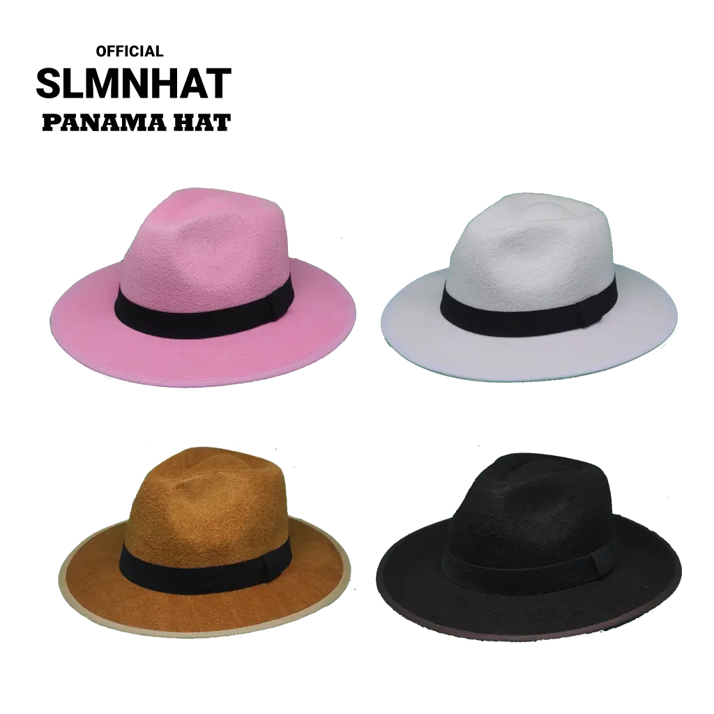 Topi Fedora Koboy Panama Hat Lebar Original Cocok untuk Pria dan Wanita Warna Banyak Dewasa