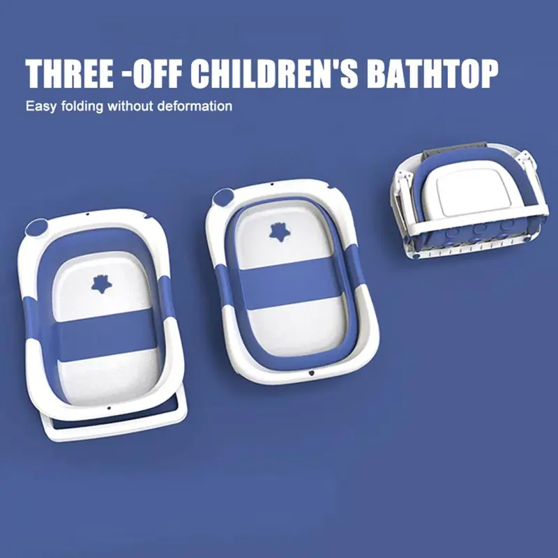 Foldable Baby Bath Tub with Pad, Baby Bathing Supplies for 1-6 Year Old Baby, Baby Bath Supplies, Baby Essentials 8