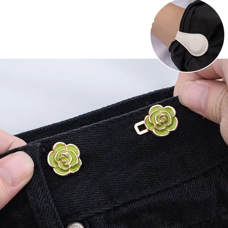 Ghim cài quần Hoa Hồng điều chỉnh thu nhỏ eo quần váy tiện lợi thời trang mới 4