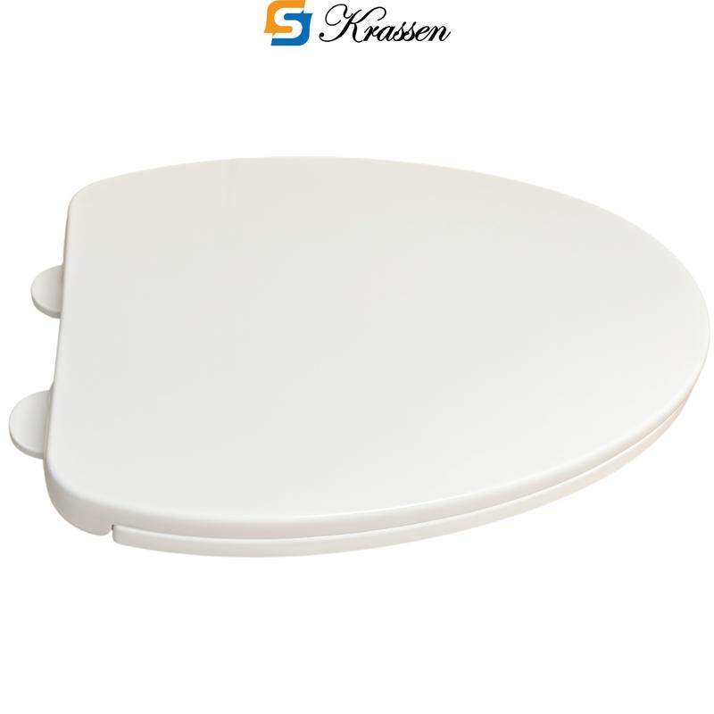 Product Introduction of <Mã KR.23> Nắp bồn cầu đóng êm KRASSEN làm từ nhựa PP cao cấp (màu Trắng sữa) hình mũi nhọn (chữ V) đa năng phù hợp với hầu hết bồn cầu một/hai khối 26
