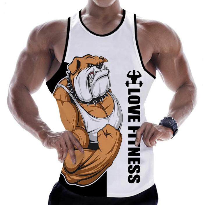 Product Introduction of 2025 New Animal Rottweiler Love Fitness 3D Printed Tank Tops Men's Sleeveless Vest Harajuku Streetwear Gym Bodybuilding Clothing 2