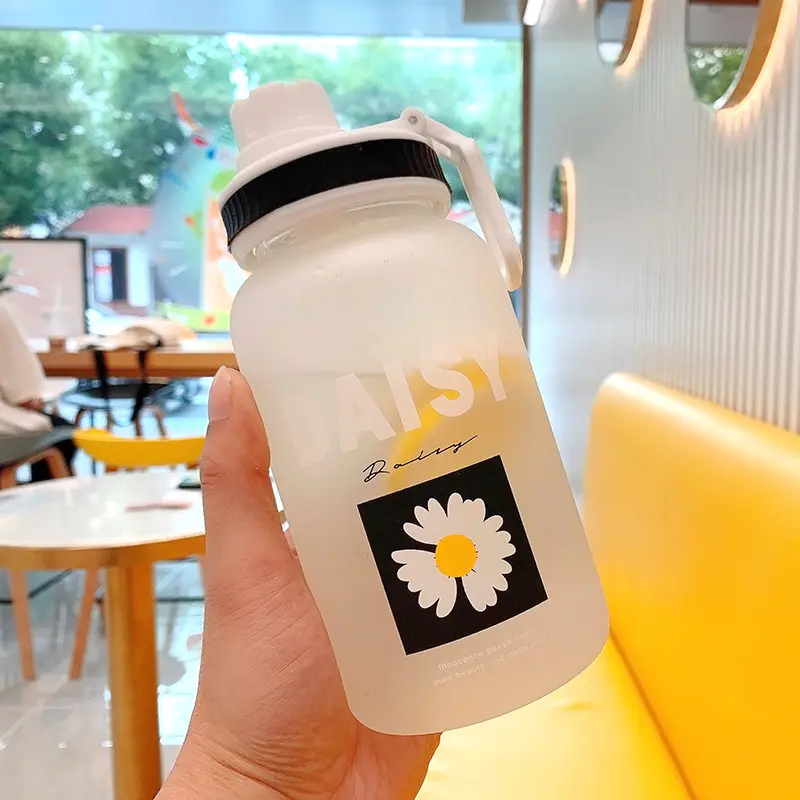 Cốc Nước Thủy Tinh, Thiết Kế Hoa Cúc Nhỏ Một Lớp, Dung Tích Lớn, Cầm Tay, Sáng Tạo, Logo Có Thể Tùy Chỉnh, Bán Buôn, Hàng Mới Về
