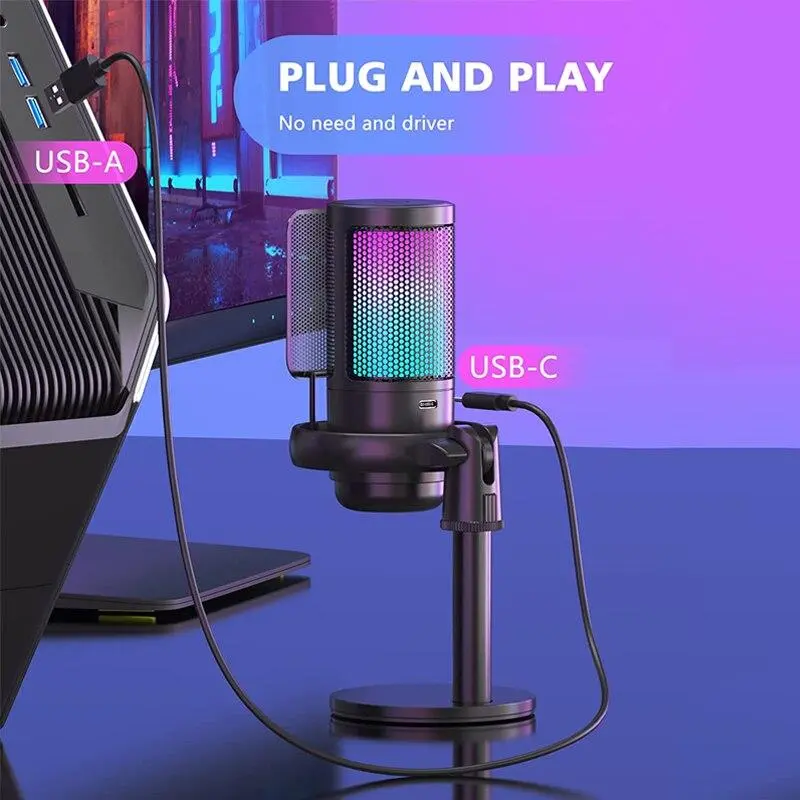 Multifunctional Wired Microphone, Real Time Monitor Live Broadcast & Video Recording Microphone, Desktop Microphone For Multiple Scenes, Stocking Fillers Gift 3
