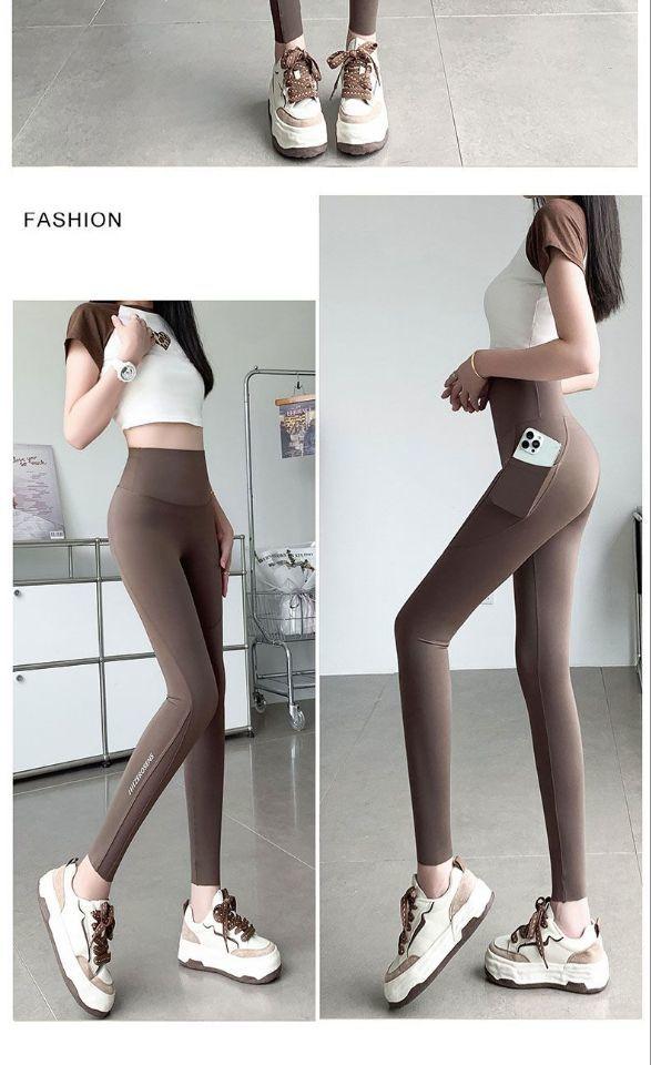 Product Introduction of Shark Pants Women's Outer Wear Spring Thin Mesh Pocket Barbie Yoga Pants High Waist Shaping Tight Leggings 20