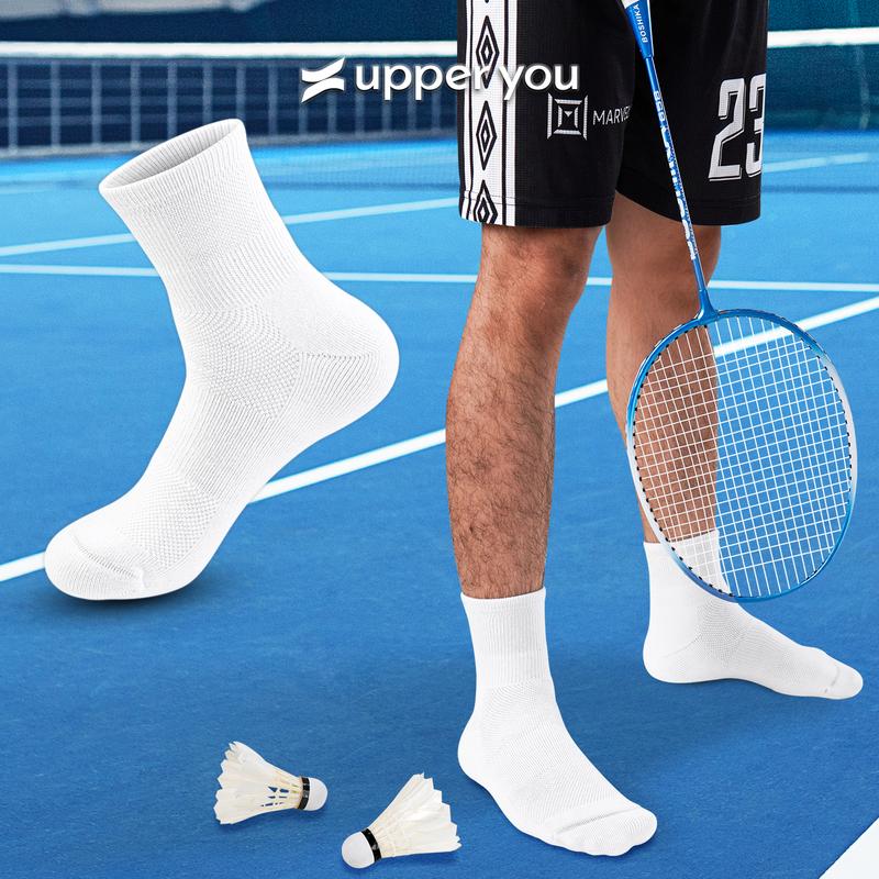 Tất Cầu Lông Nam Nữ Chạy Bộ 3-21km Cotton Cực Dày Cổ Trung Upper You Co Giãn Linh Hoạt Thấm Hút Mồ Hôi - SPM3004/SPF3001