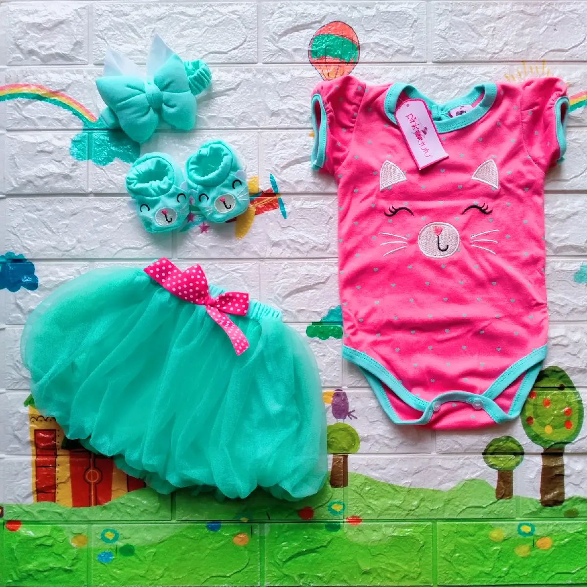 BAJU bayi Perempuan 0 6 bulan SEtelan Jumper Love baju bayi anak cewek Akikah PEsta Formal Pakaian bayi perempuan cewek Newborn baru lahir SET tutu murah untuk bayi lucu gemes Rok tille lapis 2 umur 0 1 2 3 4 5 6 bulan Rok tutu viral kota Pekanbaru PKU