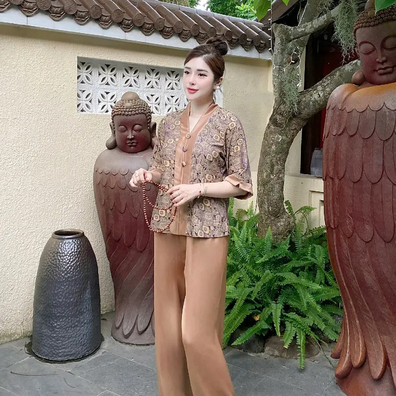 Bộ Lam Lụa vân gỗ phối cao cấp 0