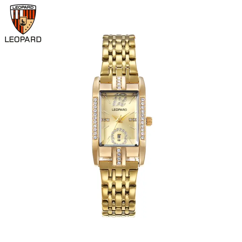 JAM TANGAN LEOPARD 3327 WANITA ORIGINAL TANGGAL AKTIF RANTAI STAINLESS LENGKAP BOX Watches 2