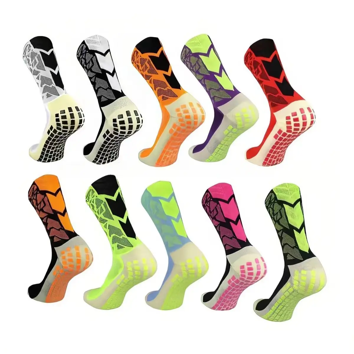 Color Football Socks Middle Tube Non-Slip Competition Training Outdoor Thick Towel Bottom Jogging Sports Socks Men