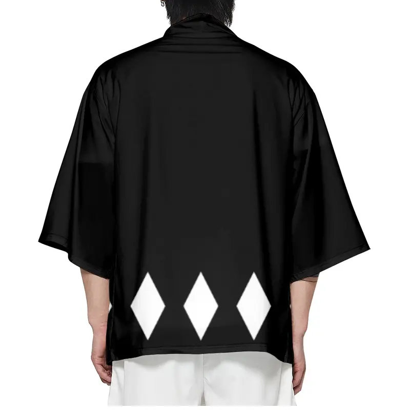 New 2023 BLEACH COS Cosplay Kimono Japan Hitam Hanori Shinigami Kimono Anime Jepang Fashion Street Harajuku Top Untuk Pria Dan Wanita 0