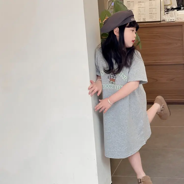 Váy Áo Thun Ngắn Tay Thường Ngày Phong Cách Nhật Bản, Cho Bé Gái, Thời Trang Mùa Hè, Thích Hợp Cho Bé Mẫu Giáo, Thiết Kế Hoạt Hình, Váy Dài Trung Bình Thời Trang 4