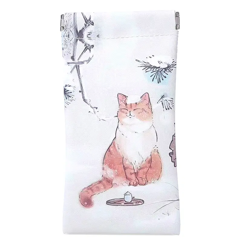 Túi Đựng Kính Hình Mèo Hoạt Hình, Đóng Tự Động, Làm Bằng Da PU, Túi Đựng Tiền Xu, Túi Bảo Vệ, Không Thấm Nước, Thích Hợp Để Bảo Vệ Kính Mắt, Hộp Đựng Bảo Vệ 8