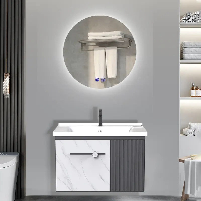 GUANJIE - kabinet kamar mandi (50CM/60CM)- Aluminium (Bathroom Cabinet)wastafel cabinet Kabinet Cermin LED 5