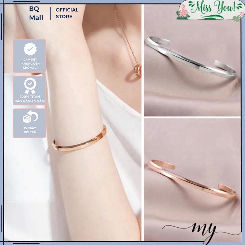 Vòng tay nam nữ dang cuff chất liệu titan không gỉ sét