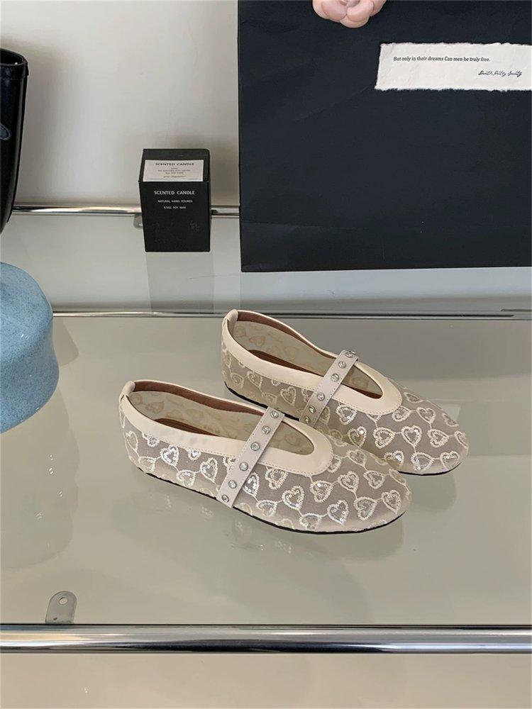 Product Introduction of Flat Shoes for Women Round Toe Mesh Soft Sole Slip-On Fashion Mary Jane Shoes Sizes 35-40 23