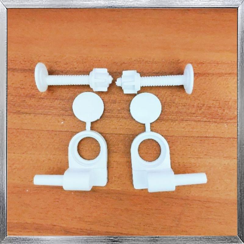 Bộ Ốc Nắp Bồn Cầu Nhựa Trắng Loại Tốt (dùng cho nắp thông dụng) 0