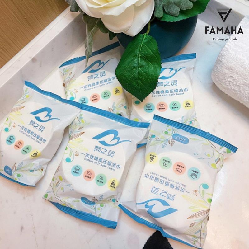 Combo 5-10 Khăn tắm nén Du lịch 70x140cm Bằng cotton Siêu gọn và tiên lợi nhà tắm