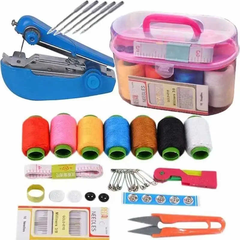 Máy May Cầm Tay Mini, Cầm Tay Nhỏ Và Đơn Giản, Đa Năng, Kích Thước Bỏ Túi, Hướng Dẫn Sử Dụng Bằng Tay, Thích Hợp Để May Vá Thu Nhỏ