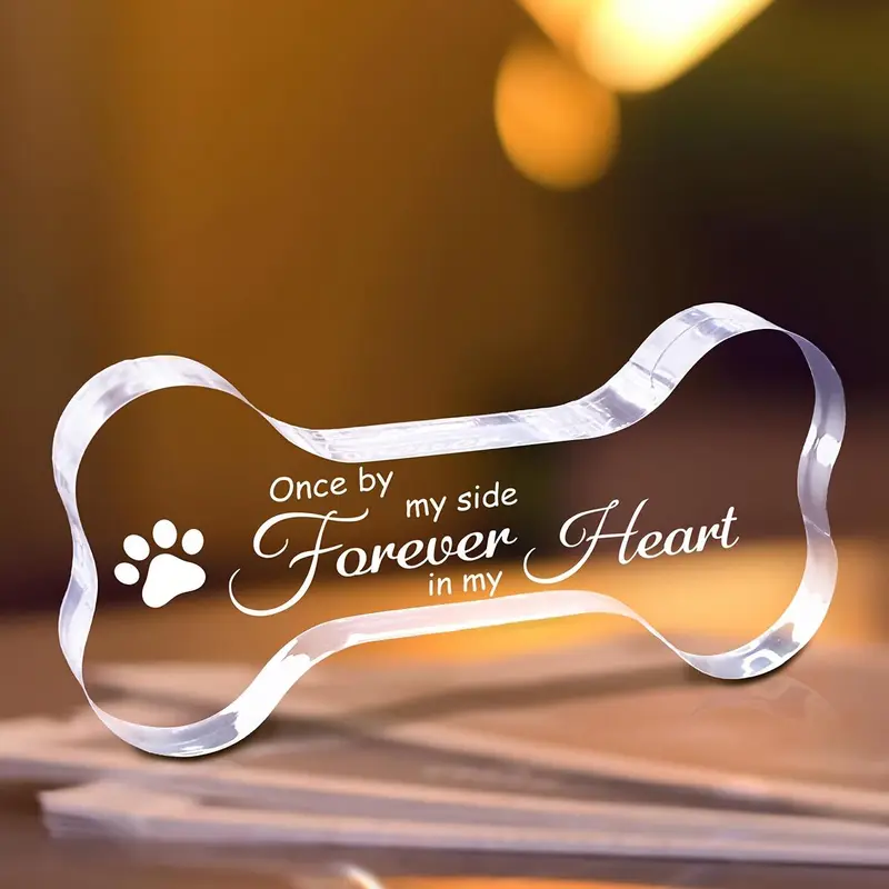 Acrylic Pet Memorial Sign, Letter Pattern Pet Memorial Plaque, Sympathy Decorative Plaque, Desktop Decorative Ornament, Gift for Someone Who Has Lost a Pet Dog 0