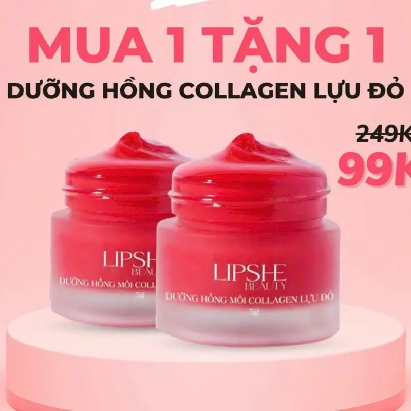Dưỡng Môi Lựu đỏ LipShe Beauty - Dưỡng Hồng Môi Collagen Lựu Đỏ Hủ 5g Chính Hãng Women Nữ 1