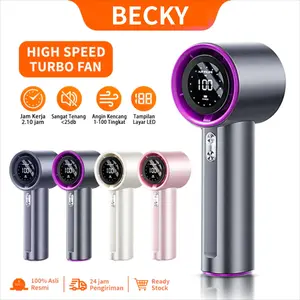 Mini High-speed Kipas Strong Wind 100 Gear Wind Speed Kipas Angin Semi-Conductor Fan Digital Display Adjustable Turbo