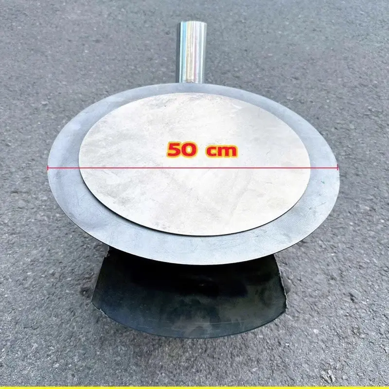 Bếp Tròn Chống Đen Nồi Đường Kính 50cm - Đủ Phụ Kiện - Giá Đỡ Củi , Khay Hứng Tro Hàn Đáy Bếp, Chống Đen Nồi , Ống Khói