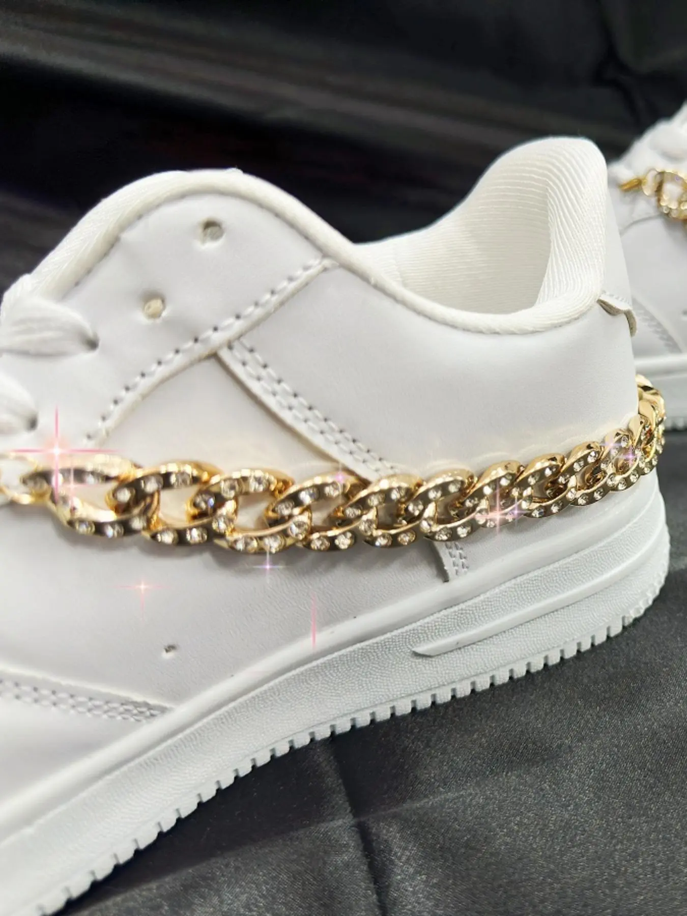 Rhinestone Decorated Chain Ornaments, Fashionable Shoes Accessories for Women's Sneakers, Trendy All-match & Exquisite Shoes Jewelry for Birthday Gift