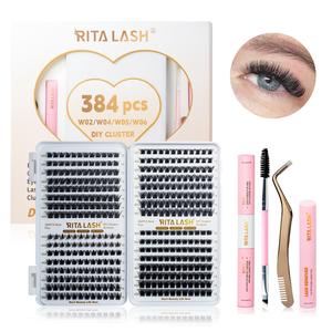 DIY Eyelash Extensions  Kit, 1 Box Lash Clusters Book with Lash Bond & Seal, Mascara Brush, Cluster Lash Glue Remover, Lash Applicator, Makeup Products, Valentine's Day Gift