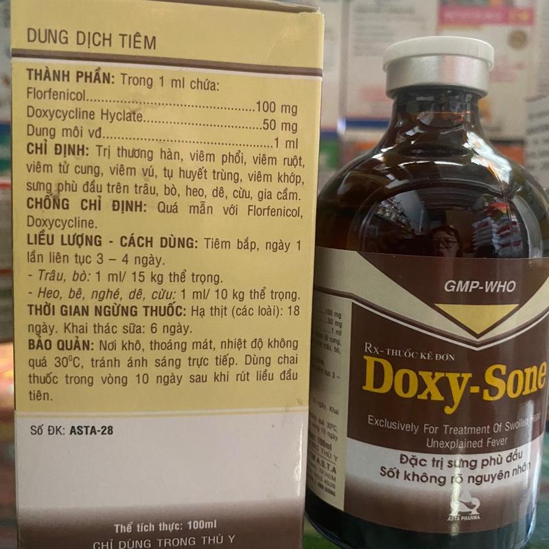 DOXY-SONE chai 20ml và 100ml đặc trị sưng phù đầu, sốt không rỏ nguyên nhân 1