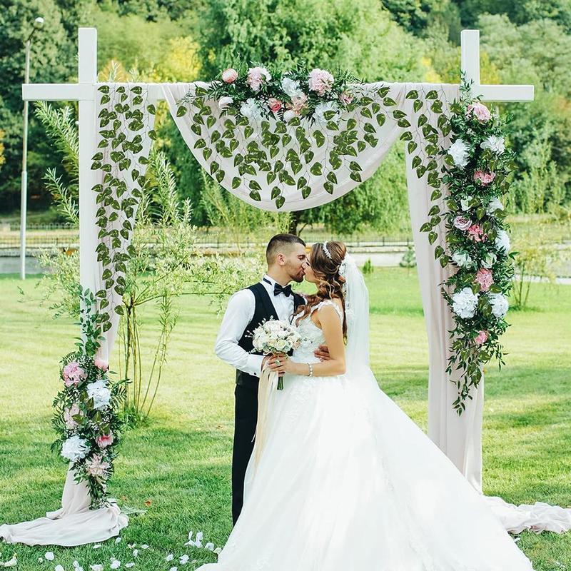 Artificial Ivy Wreath (12/24/36pcs), Fake Green Wisteria Hanging Plant, Hanging Faux Ivy Wreath, Decorative Plant for Home Living Room Bedroom Wedding Party 2
