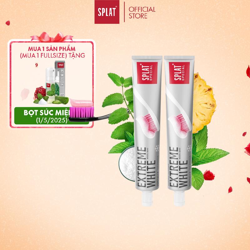 Combo 2 Kem Đánh Răng Hỗ Trợ Làm Trắng Răng SPLAT Extreme White Special Hỗ Trợ Làm Trắng Nhanh Chóng Hiệu Quả 75ml