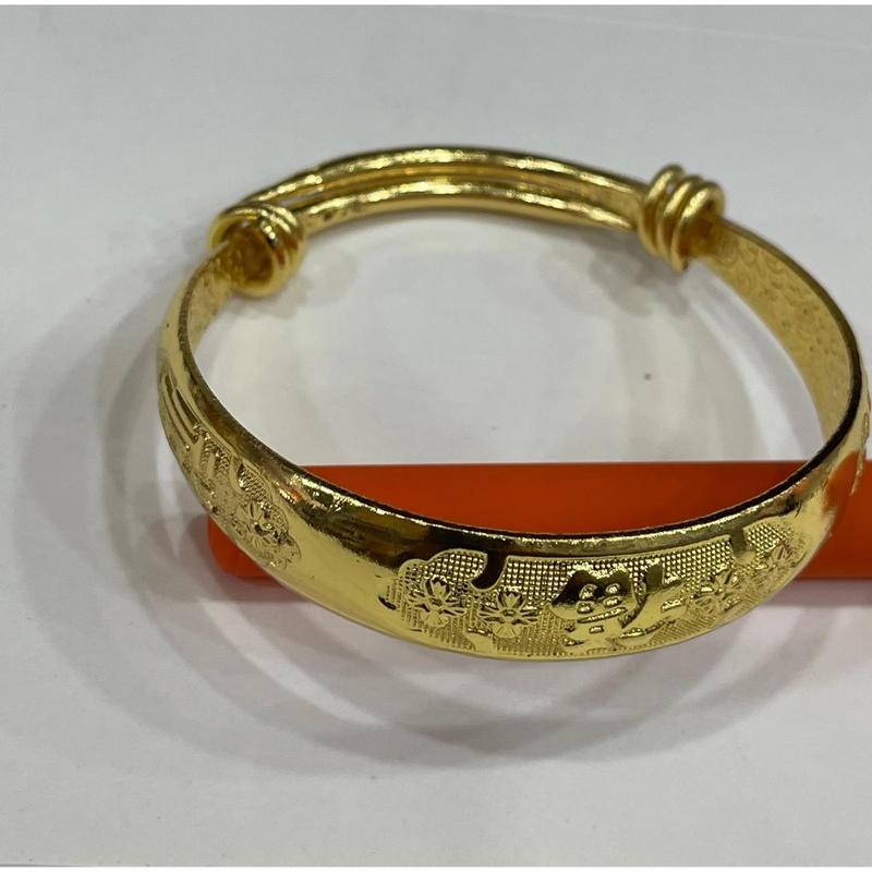 High Imitation Vietnamese Gold-Plated Dragon and Phoenix Fortune Bracelet Push-Pull Dragon and Phoenix Auspicious Bracelet Gold Color Plum Blossom Fortune Imitation Jewelry 3