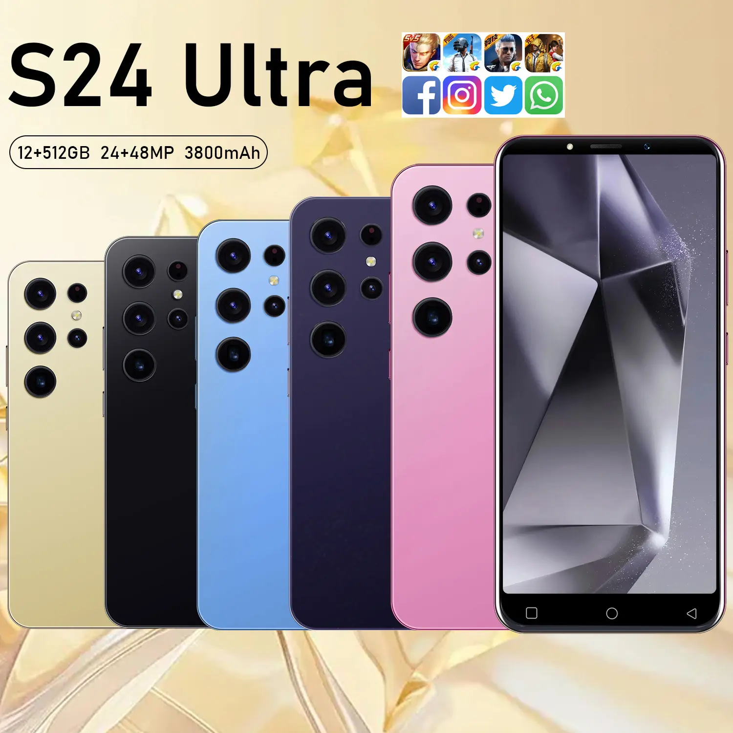 Local Hot-Selling Phone S24 Ultra 8+512GB 6.5inch Android Smart Large Screen Phone