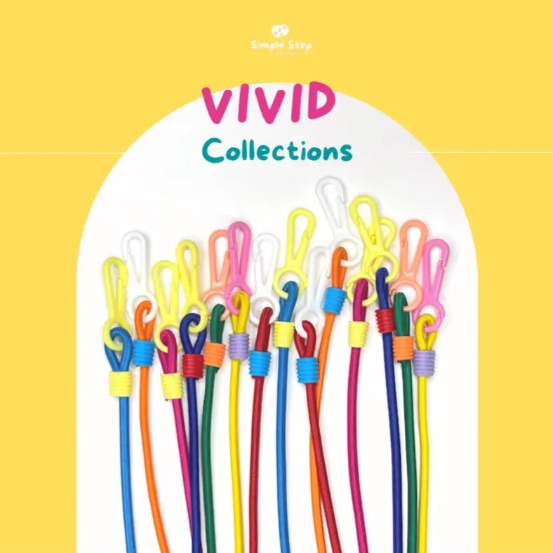 สายคล้องแมส คู่สีสดใส vivid  น้ำหนักเบา ทำความสะอาดง่าย เนื้อผ้า พลาสติก