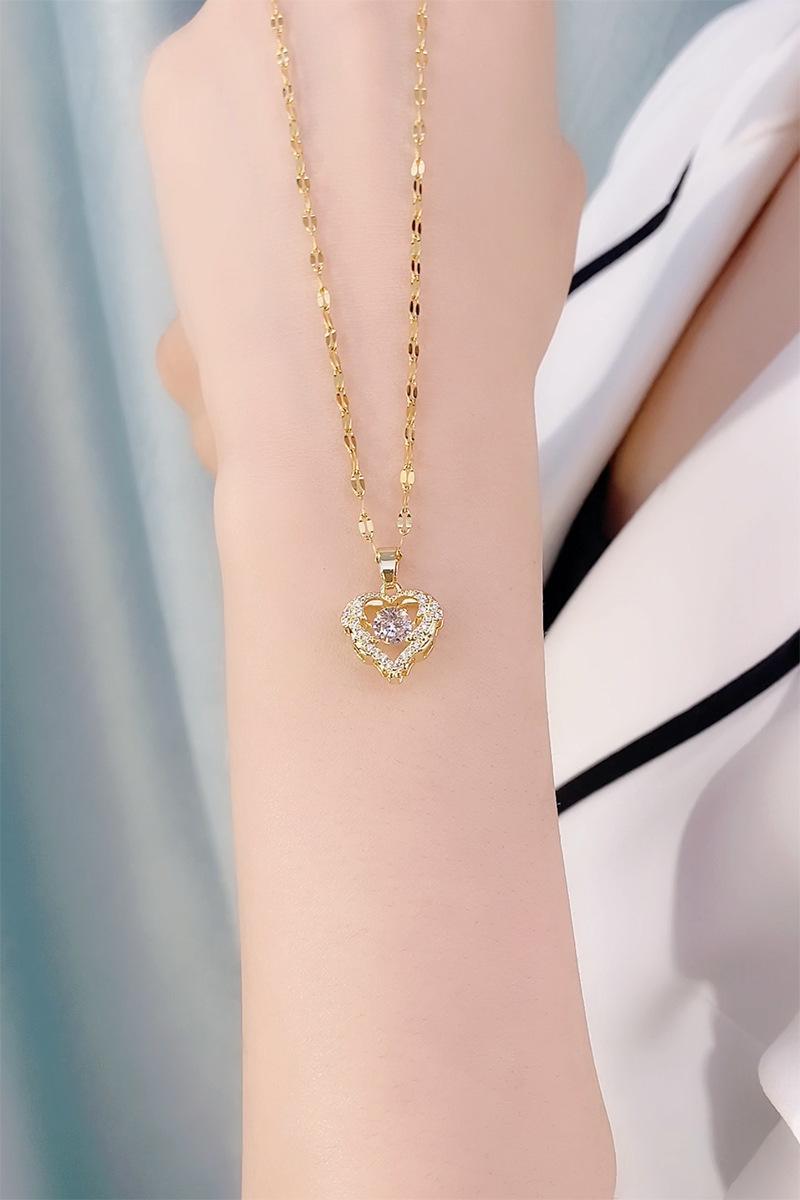 Product Introduction of Tình yêu thông minh tỏa sáng vòng cổ thời trang bằng thép titan nữ nhẹ sang trọng thiết kế thích hợp chuỗi xương đòn vòng cổ mặt dây chuyền 5