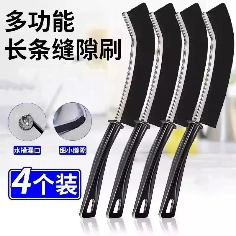 Long Handle Gap Brush for Tiles, Multi-Functional Bathroom Kitchen Toilet Gap Brush, Hard Bristle Sink Brush