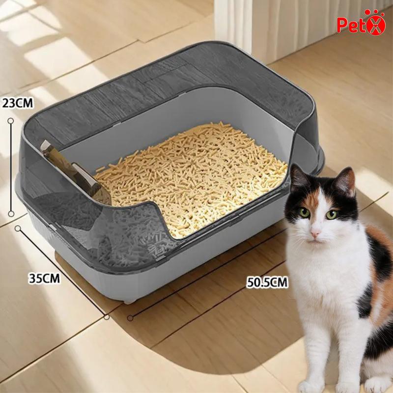 Khay vệ sinh cho mèo chậu cát cho mèo cỡ to vừa PetX 535