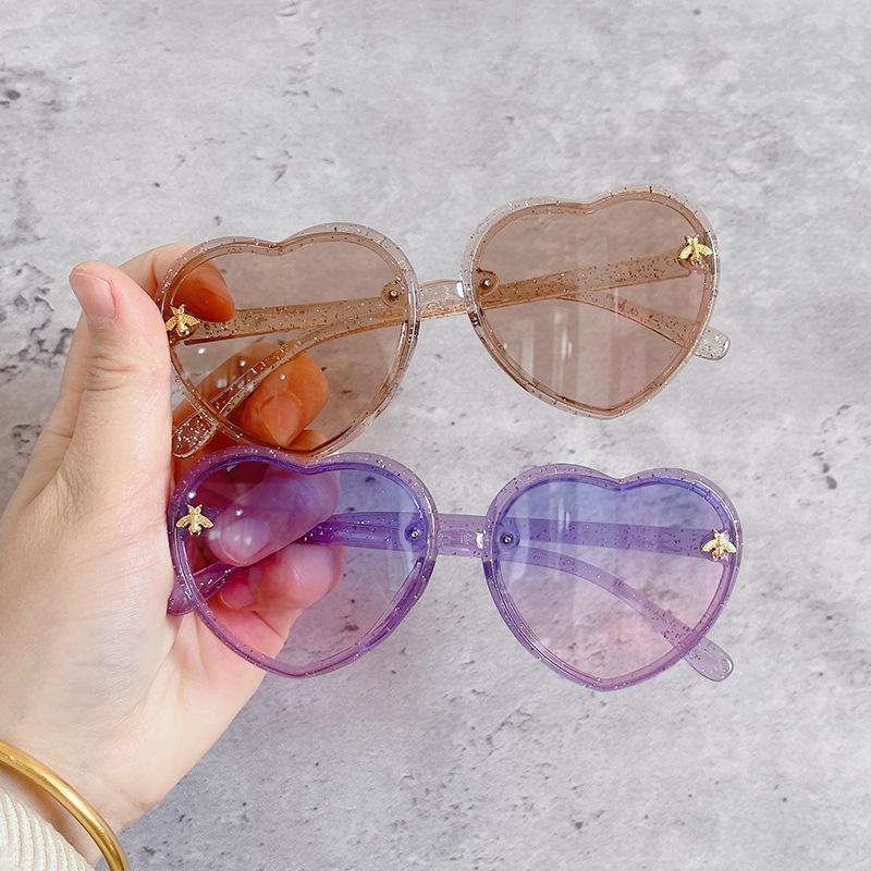 Product Introduction of Cartoon Little Bee Sunglasses For Girl Cute Sweet Heart Shaped Sunshade UV Protection Glasses Outdoor Sports Accessories 32