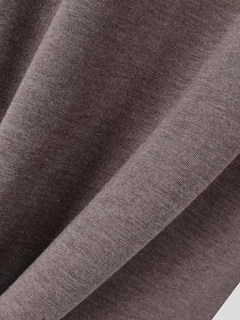 Product Introduction of Men's Solid Color Round Neck Tee & Drawstring Waist Pants Set, Loose Crew Neck Long Sleeve Top & Trousers, Casual Fashion Cozy Breathable Men Two-piece Outfits for Spring & Fall 9