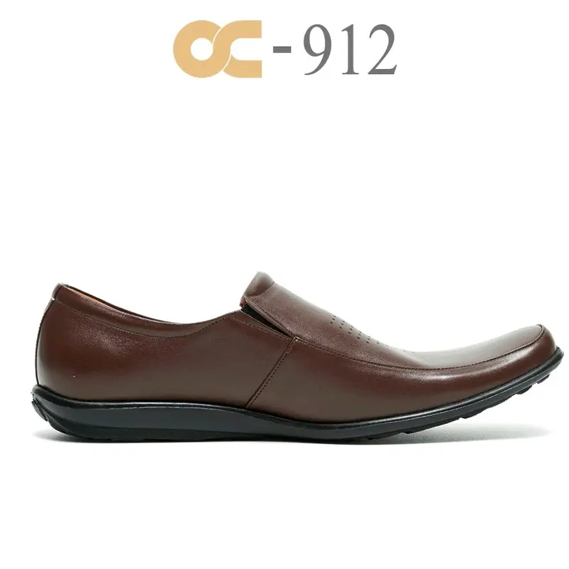 SEPATU SLIP ON PRIA BAHAN KULIT ASLI PANTOFEL FORMAL OC 912 ORIGINAL ODON CIBADUYUT BRAND LOKAL INDONESIA SATU KASUAL KERJA DINAS KANTORAN KULIAH NONGKRONG SANTAI ELFAWWAZ LEATHER SHOES 1