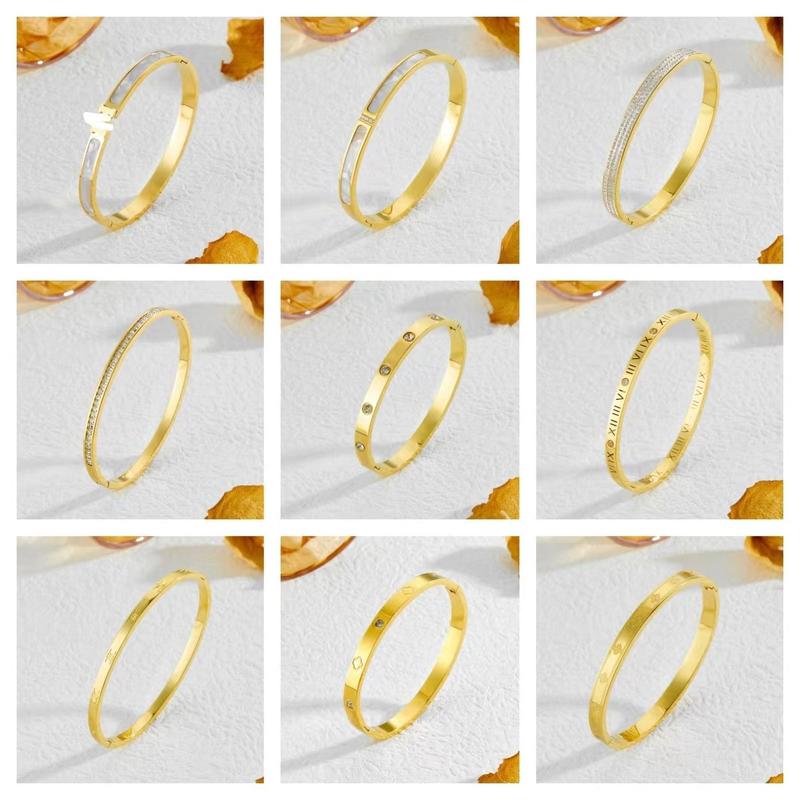 Bracelet Non-Fading Titanium Steel Bangle Bracelet Diamond-Embedded ...